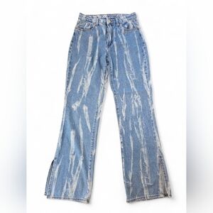 S.O.N.G. Bootcut Jeans Women’s Size 5/27 Bleach Wash Split Hem Retro 100% Cotton